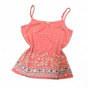 Point Zero Coral Floral Beaded Camisole